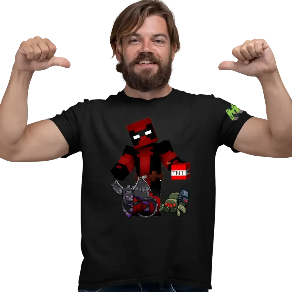tricou-minecraft-27w2T52 Tricou Minecraft Deadpool Maynkraft Barbati