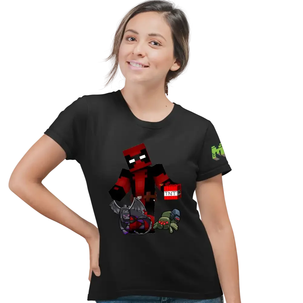 tricou-minecraft-35w2T52 Tricou Minecraft Deadpool Maynkraft Femei