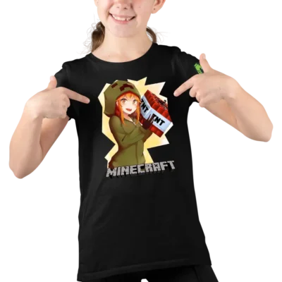 Tricou Minecraft Anime Creeper Fete