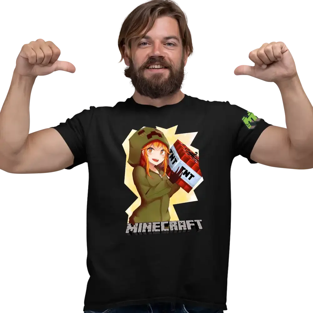 Tricou Minecraft Anime Creeper Barbati