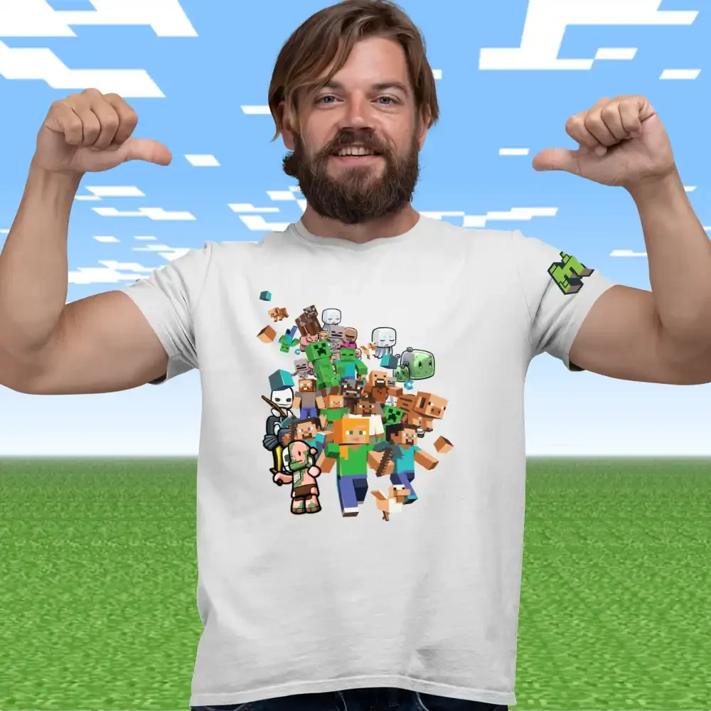 tricou-minecraft-barbati-32w2T54 Tricou Minecraft Barbati