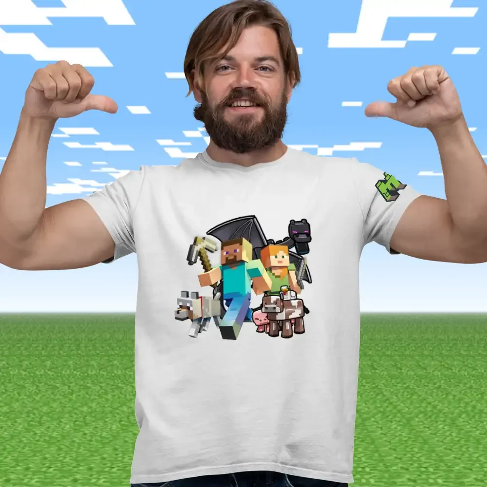 tricou-minecraft-barbati-32w2T55 Tricou Minecraft Barbati