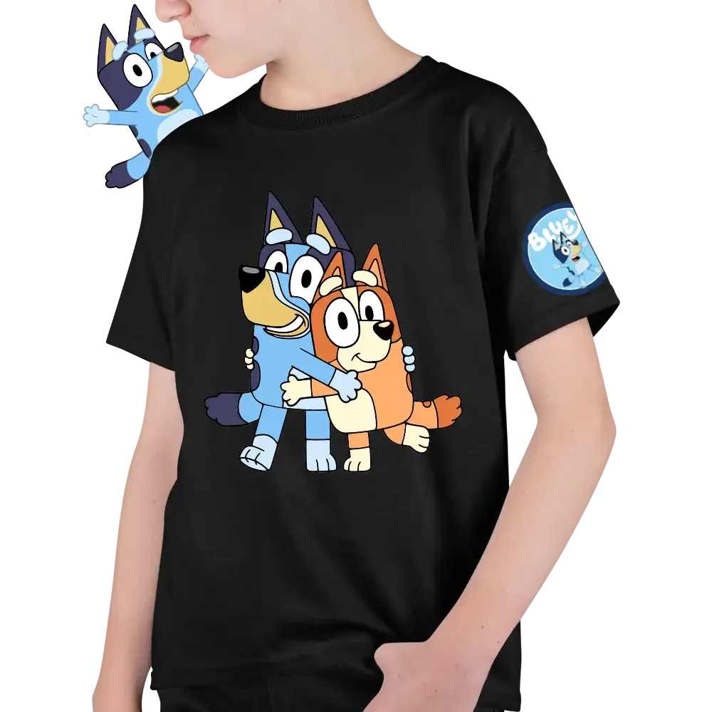 tricou-bluey-11w2T101 Tricou Bluey Bingo Hugging Baieti