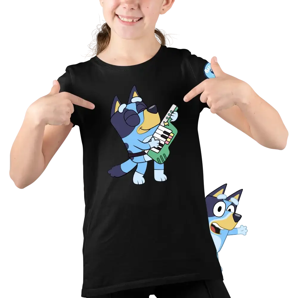 tricou-bluey-19w2T105 Tricou Bluey Keytar Fete
