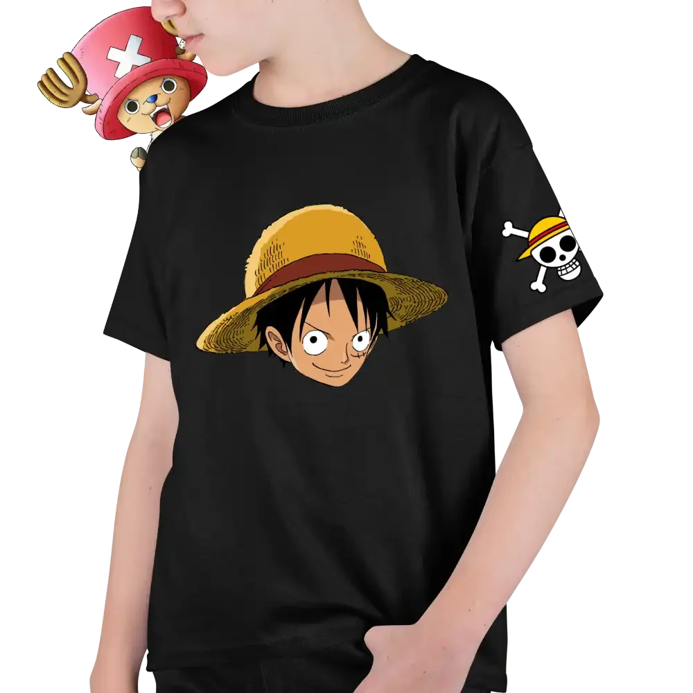 tricou-one-piece-11w2T81 Tricou One Piece Luffy Hat Baieti