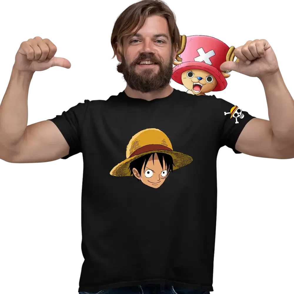 tricou-one-piece-27w2T81 Tricou One Piece Luffy Hat Barbati