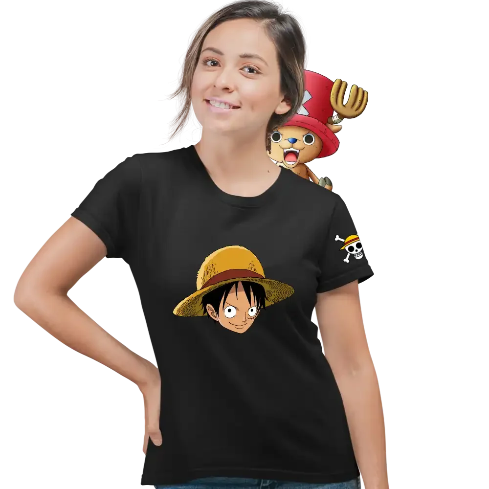 tricou-one-piece-35w2T81 Tricou One Piece Luffy Hat Femei