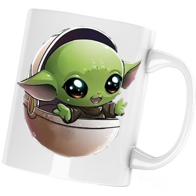 Cana Baby Yoda Cos, Star Wars, Mandalorian, alba, 330 ml