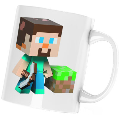 Cana Cool Steve Miner Minecraft, alba, 330 ml