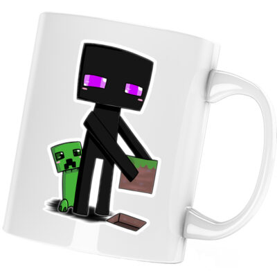 Cana Enderman Creeper Builder Minecraft, alba, 330 ml