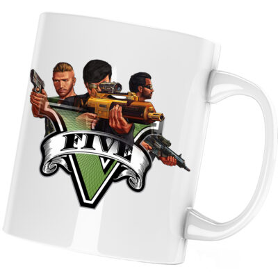 Cana GTA5 Five Emblem, alba, 330 ml